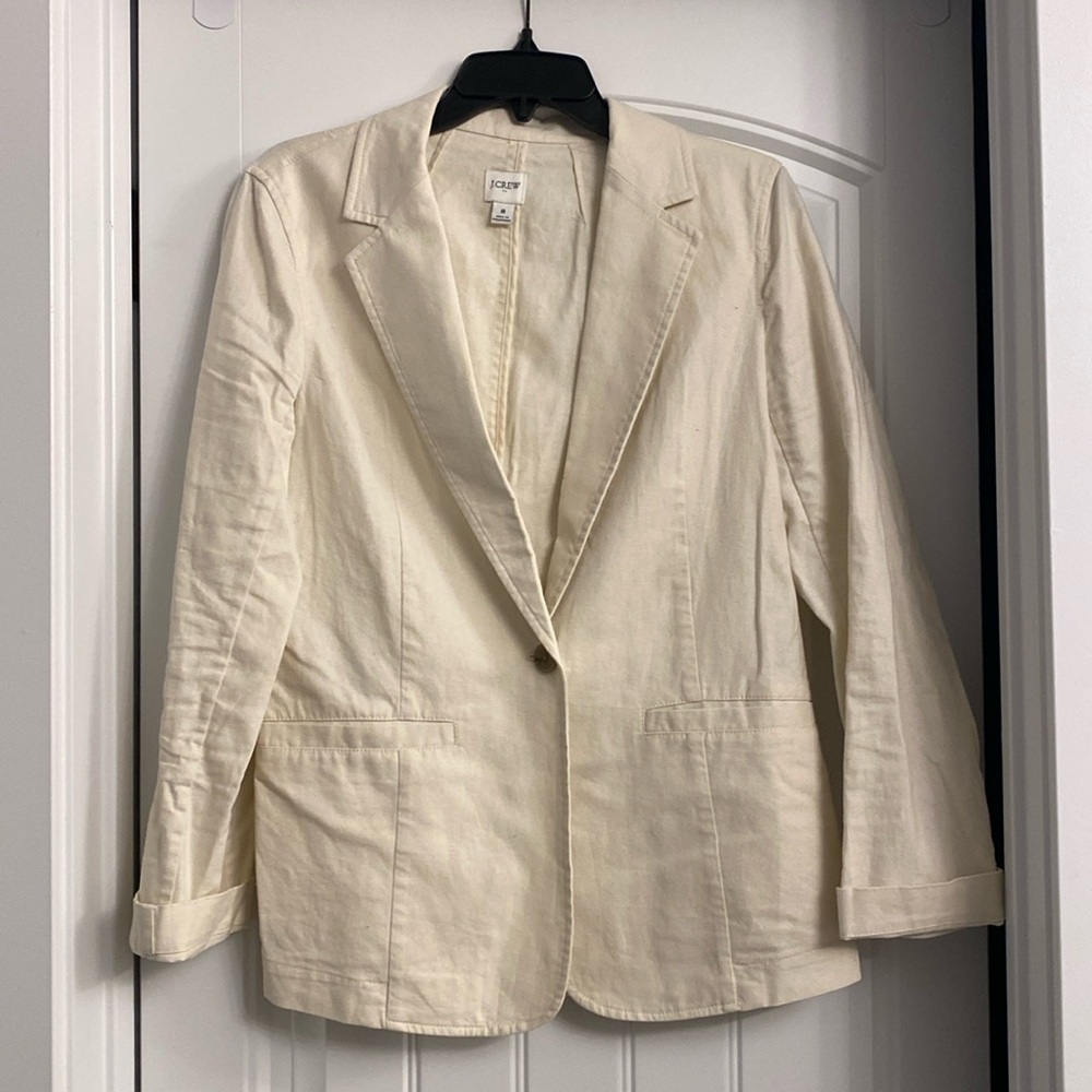 Off white linen blazer